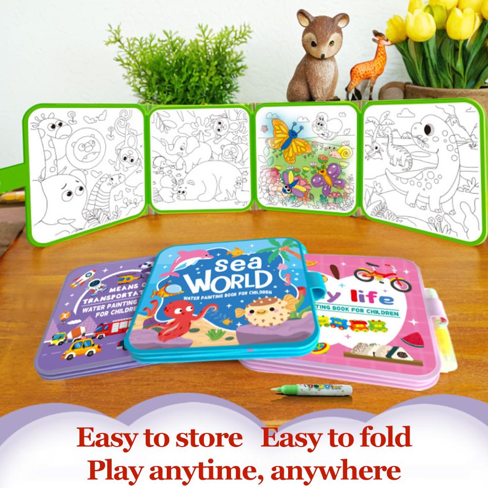 마법의 물 그림책 DIY 낙서 물 그림책 색칠하기 책  - Reusable Water Magic Coloring Book 리뷰 및 가격