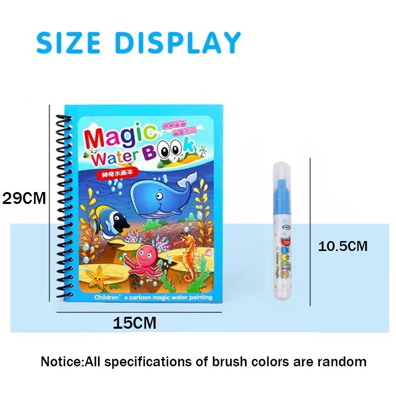 어린이를위한 리필 가능한 물 펜이있는 1PC 어린이 수 - Reusable Water Magic Coloring Book 리뷰 및 가격