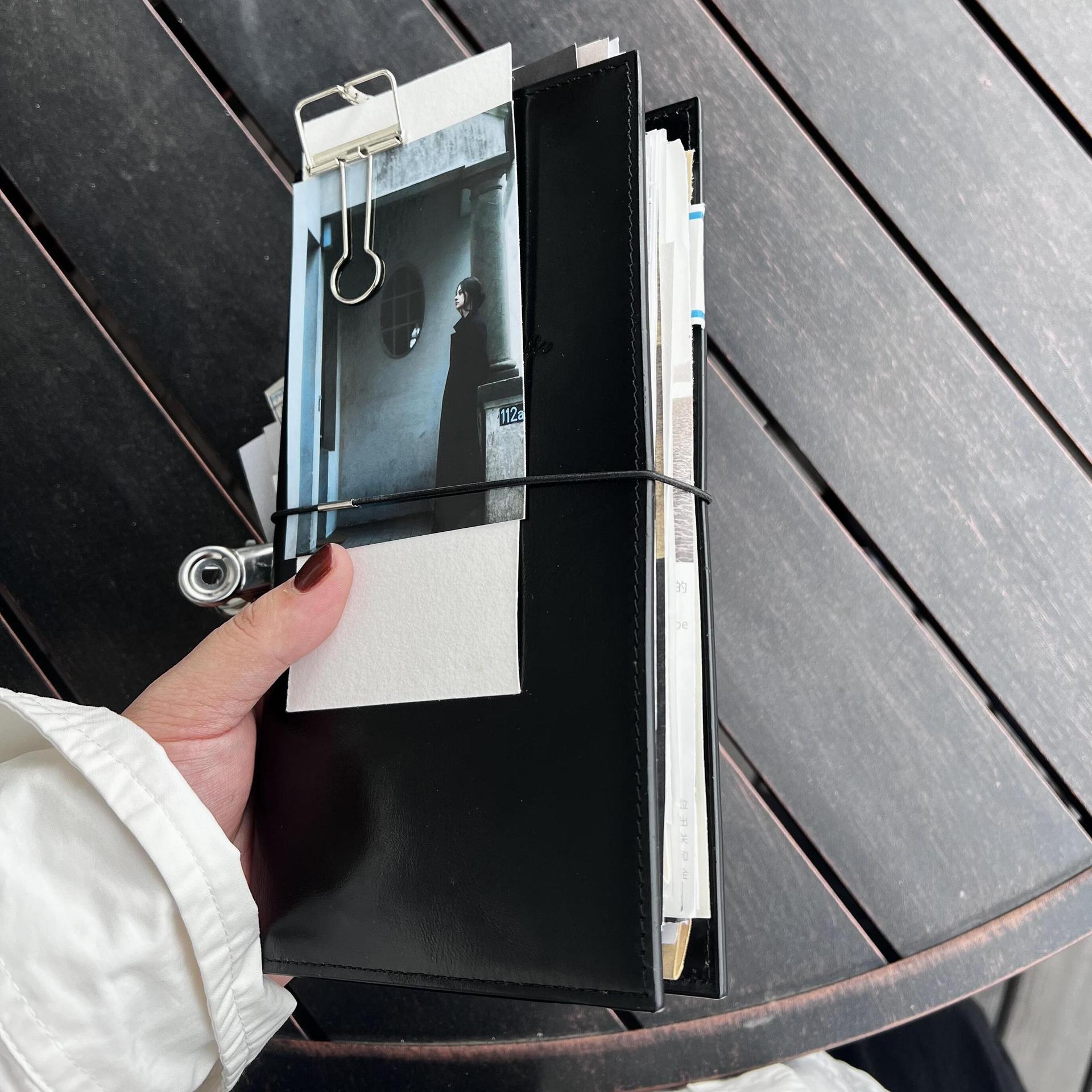 블랙 가죽 A6 루즈리프 노트(스트랩 포함), 학생 스 - Vintage Leather Journal Notebook 리뷰 및 가격