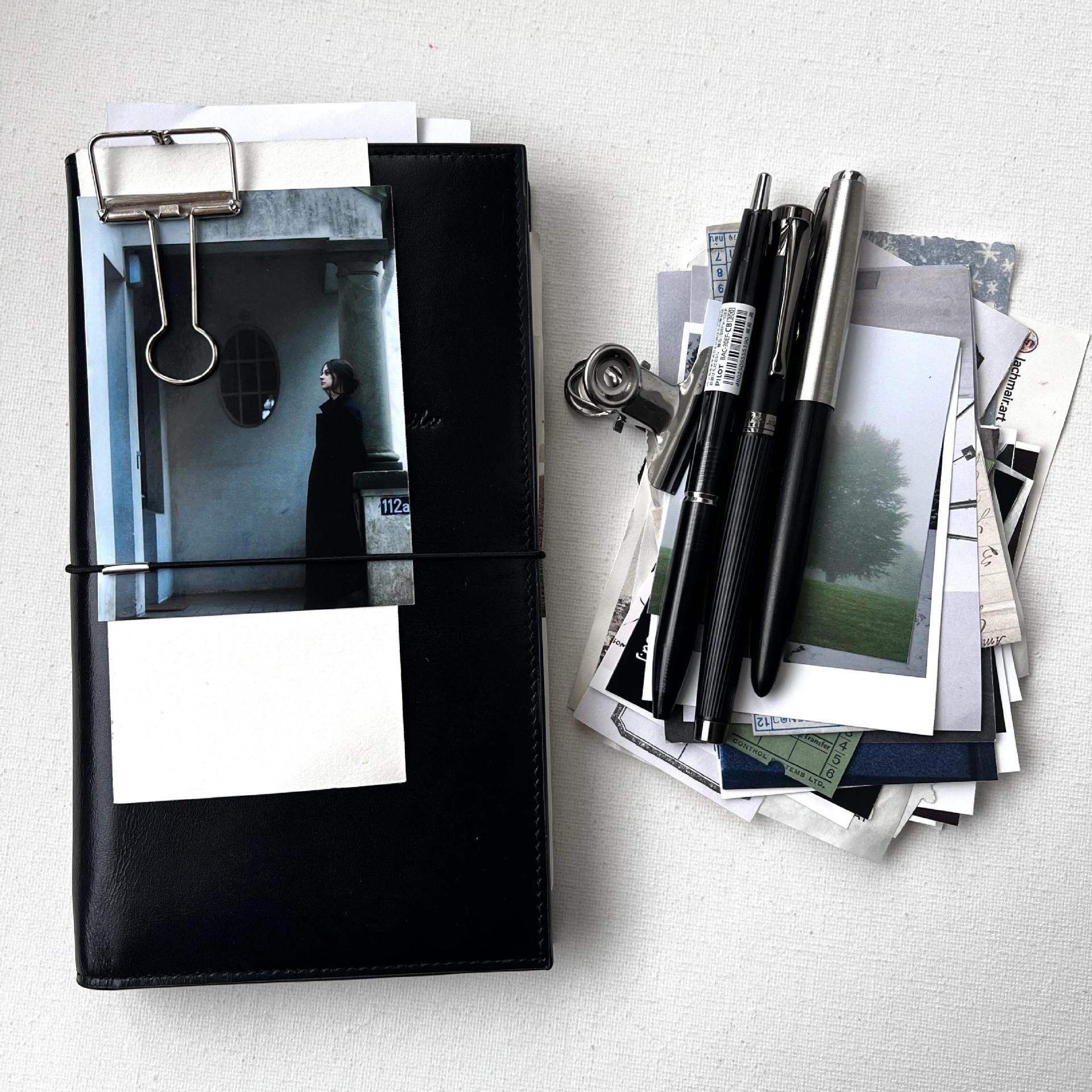 블랙 가죽 A6 루즈리프 노트(스트랩 포함), 학생 스 - Vintage Leather Journal Notebook 리뷰 및 가격