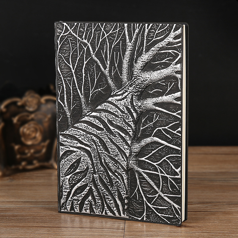 빈티지 스타일의 큰 나무 무늬 PU 가죽 노트북, A5 - Vintage Leather Journal Notebook 리뷰 및 가격