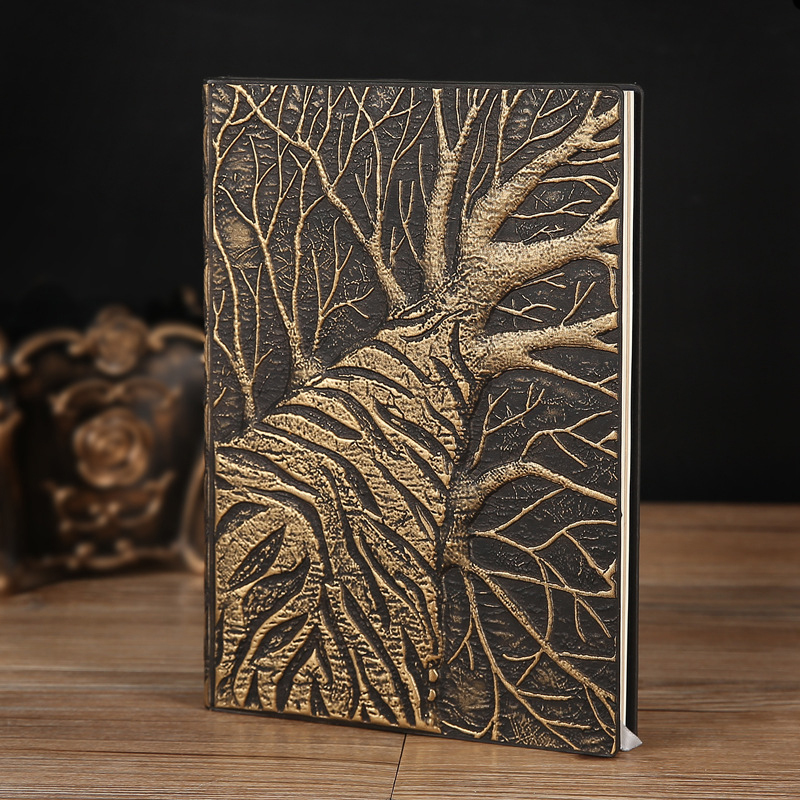 빈티지 스타일의 큰 나무 무늬 PU 가죽 노트북, A5 - Vintage Leather Journal Notebook 리뷰 및 가격